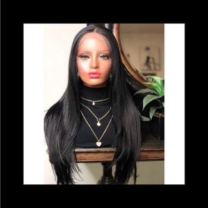 20. SUMMER | 28” LONG STRAIGHT BLACK T PART LACE FRONT WIG